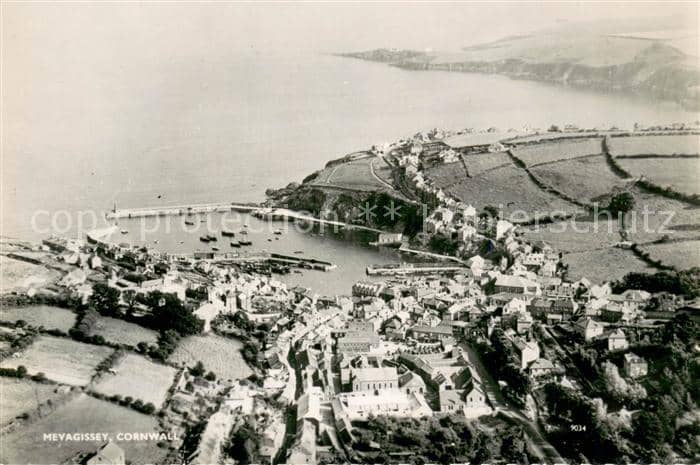 Mevagissey Fliegeraufnahme – Ansichtskarte Restormel