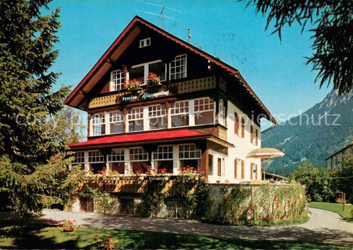 OBERSTDORF Bayern Pension Wiesengrund Allgaeuer Alpen – Ansichtskarte Oberstdorf