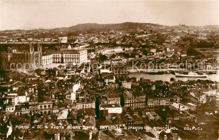 Porto Portugal Vista sobre Catedral e pacos do concelho – Ansichtskarte