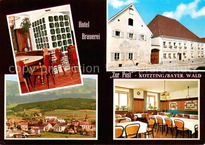 Koetzting Bad Bayern Hotel Brauerei Zur Post Gaststuben Panorama – Ansichtskarte Bad Kötzting