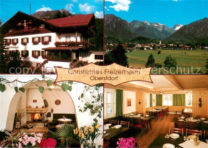 OBERSTDORF Bayern Christliches Freizeitheim Gastraeume Panorama – Ansichtskarte Oberstdorf