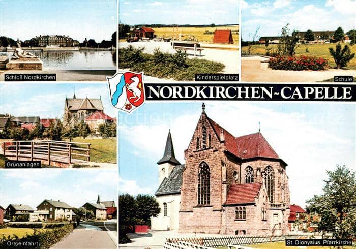 Nordkirchen Coesfeld NRW Schloss Nordkirchen Kinderspielplatz Schule Gruenanlage – Ansichtskarte Nordkirchen
