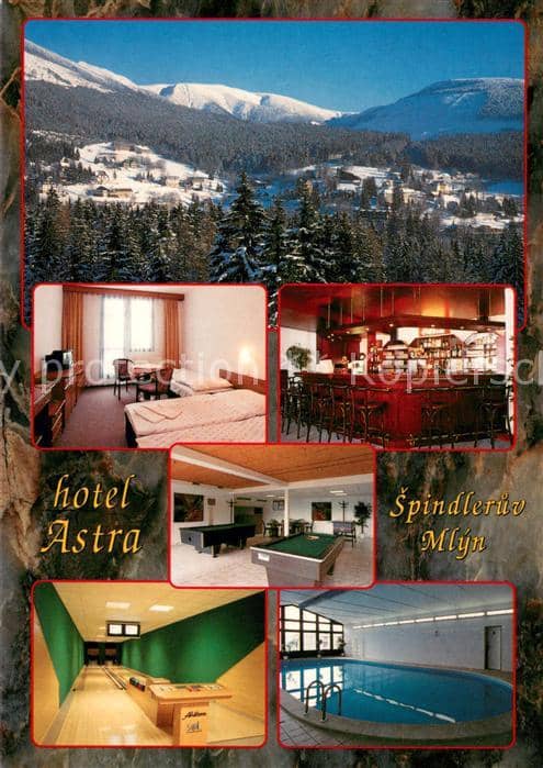 Spindleruv Mlyn Spindlermuehle Hotel Astra Billard Kegelbahn Hallenbad Winterpan – Καρτ ποστάλ