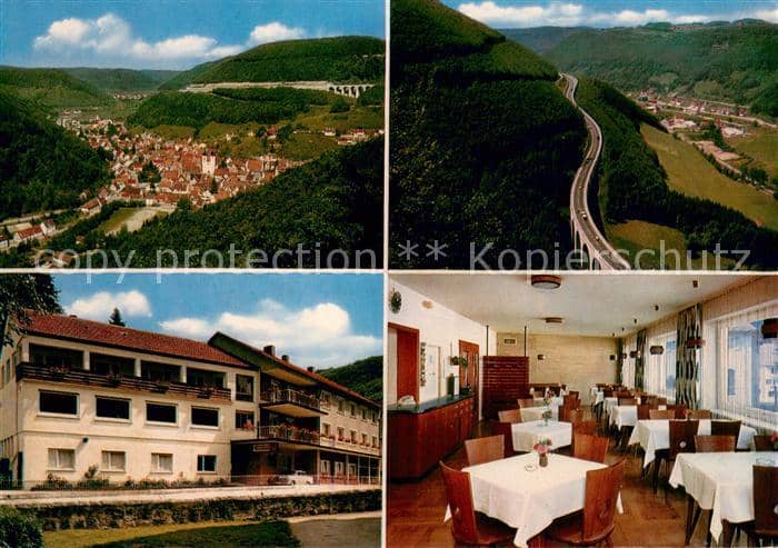 Wiesensteig Goeppingen BW Hotel Pension Zur Tuerkei Restaurant Landschaftspanora – Ansichtskarte Wiesensteig