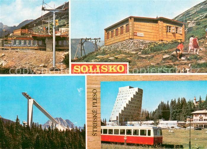 Strbske Pleso Berghotel Solisko Vysoke Tatry Hohe Tatra Skisprungschanze Winters – Ansichtskarte