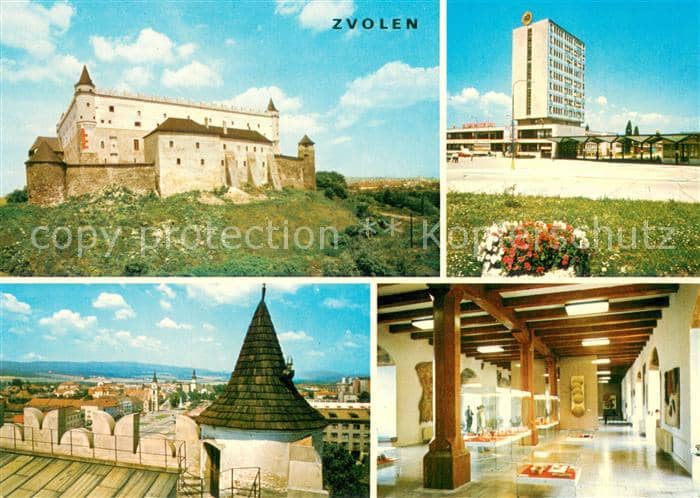 Zvolen Zamok Spravna budova drevokombinatu Bucina Pohlad na mesto zo severnej st – Ansichtskarte