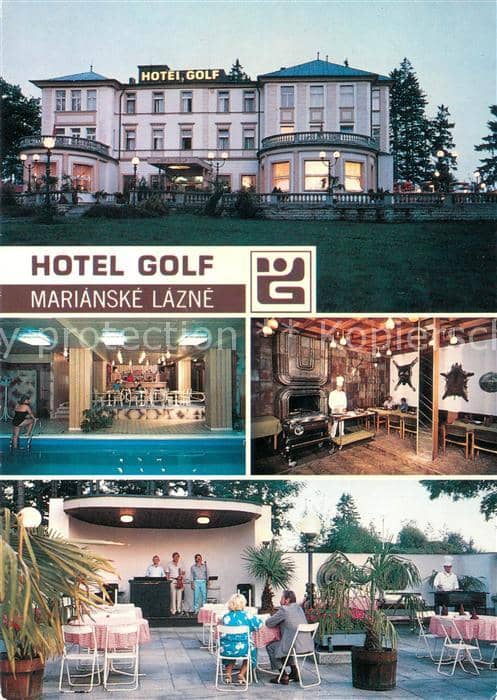 Marianske Lazne Hotel Golf Hallenbad Gastraum Terrasse – Ansichtskarte