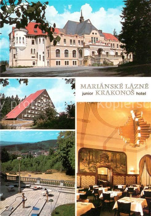 Marianske Lazne Junior Krakonos Hotel Minigolf Speisesaal – Ansichtskarte
