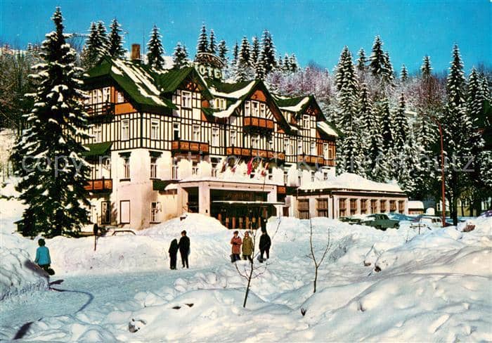 Spindleruv Mlyn Spindlermuehle Hotel Savoy Krkonose Winter im Riesengebirge – Καρτ ποστάλ
