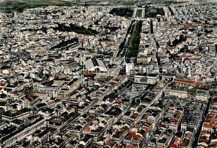 Lisboa Rossio et Avenida da Liberdade vista aérea – Ansichtskarte