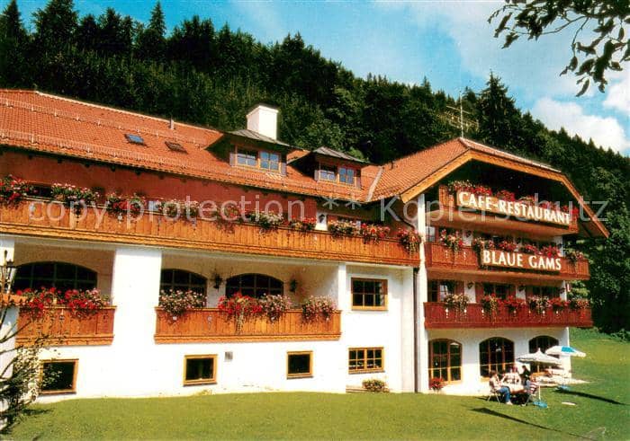 ETTAL Garmisch-Partenkirchen Bayern Hotel Restaurant Cafe Blaue Gams – Ansichtskarte Ettal