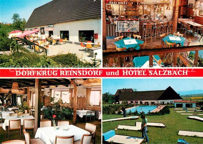 Reinsdorf Apelern Restaurant Dorfkrug Hotel Salzbach Terrasse Minigolfplatz – Ansichtskarte Apelern