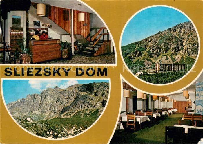 Vysoke Tatry Sliezsky Dom Interier recepcie Bradavica Granatova stena a Velicka – Ansichtskarte