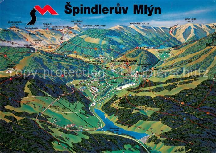 Spindleruv Mlyn Spindlermuehle Panoramakarte – Καρτ ποστάλ