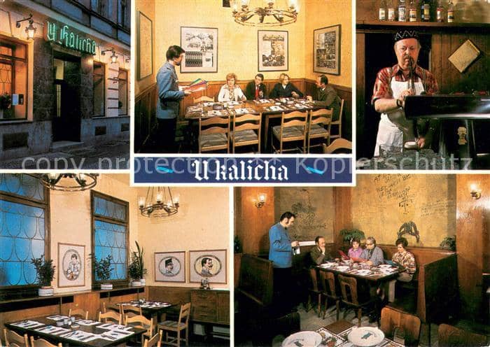 Praha Prahy Prague Restaurace U Kalicha Gastraeume – Ansichtskarte
