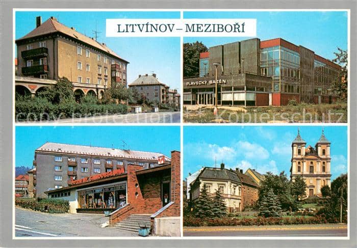 Litvinov und Mezibori Teilansichten – Ansichtskarte
