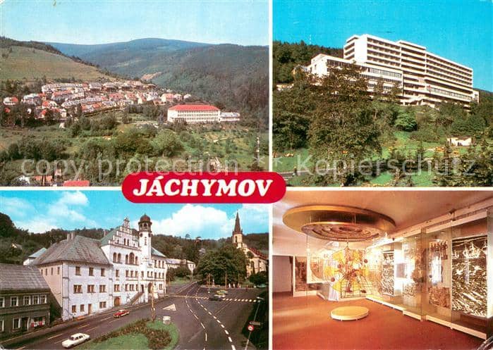 Jachymov Gesamtansicht Sanatorium Stadtzentrum Museum – Ansichtskarte