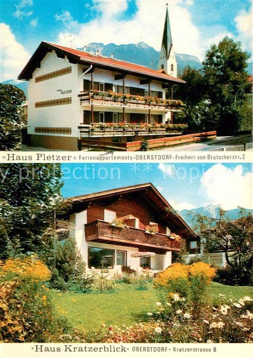 OBERSTDORF Bayern Ferienappartements Haus Pletzer Haus Kratzerblick – Ansichtskarte Oberstdorf