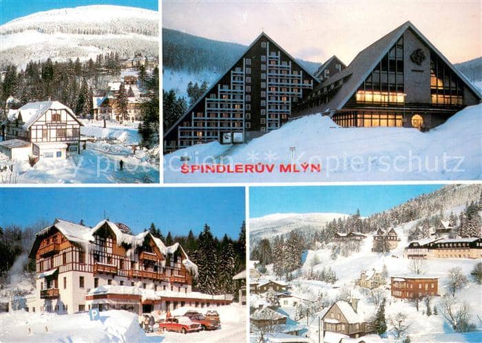 Spindleruv Mlyn Spindlermuehle Zentrum Berghotel Winterpanorama – Καρτ ποστάλ