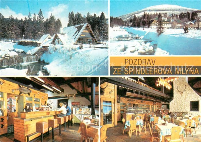 Spindleruv Mlyn Spindlermuehle Stylova restaurace Myslivna u Divcich Lavek Resta – Καρτ ποστάλ