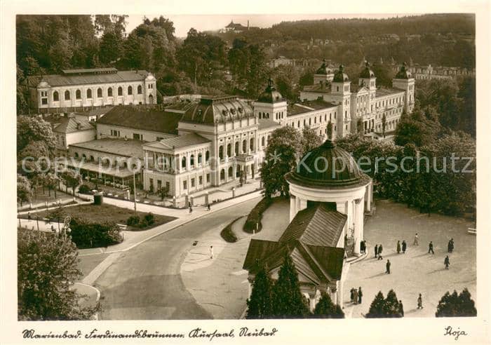 Marienbad Tschechien Boehmen Ferdinandsbrunnen Kurbad Neubau – Ansichtskarte