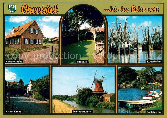 Greetsiel Krummhoern Aurich Niedersachsen Kurverwaltung Altes Siel Kutterhafen – Ansichtskarte Krummhörn