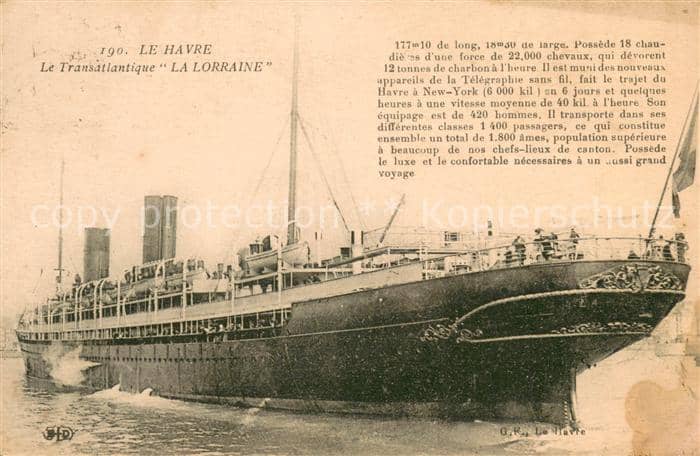 Dampfer Oceanliner Le Havre – Ansichtskarte