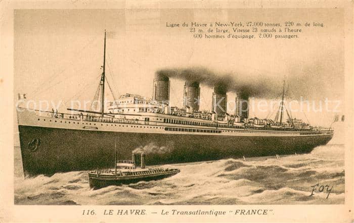 Dampfer Oceanliner Le Havre – Ansichtskarte