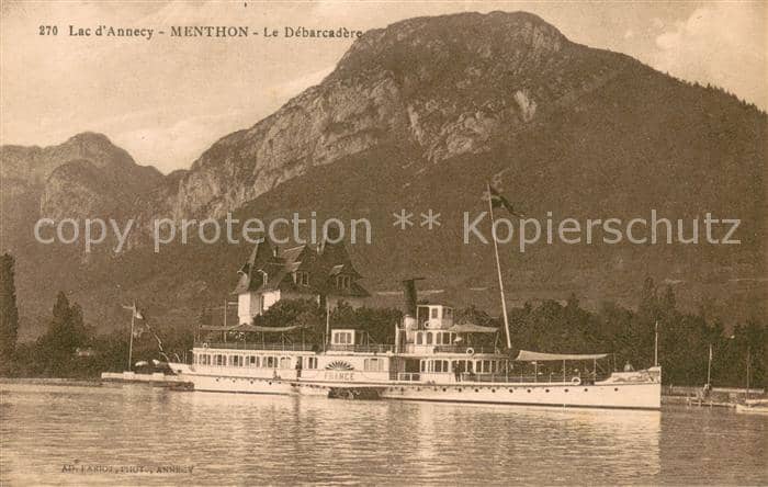 Dampfer Schaufelrad France Lac d`Annecy – Ansichtskarte