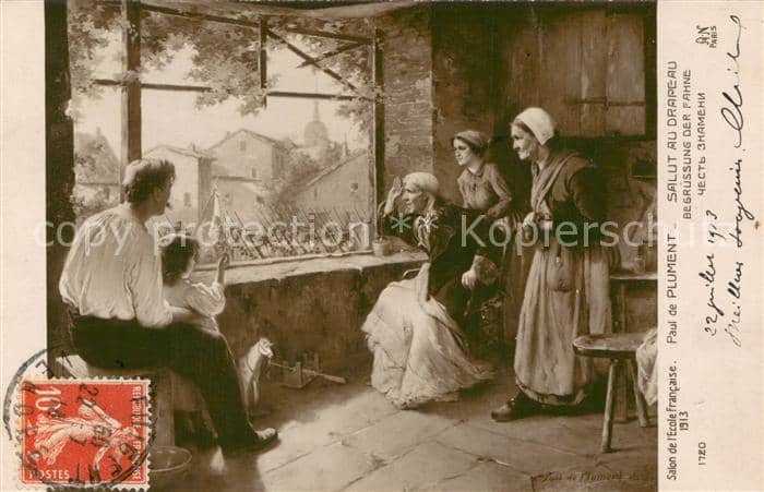 Verlag Salon de Paris Nr. 1913 Salut au Drapeau – Ansichtskarte