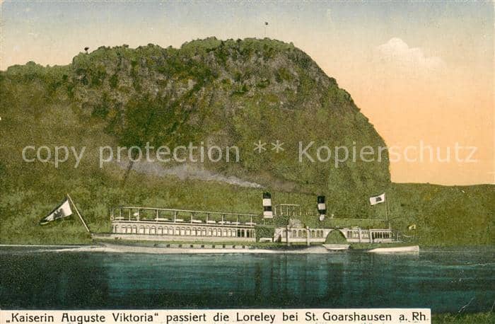 Dampfer Seitenrad Loreley bei st. Goarshausen a.Rh – Ansichtskarte