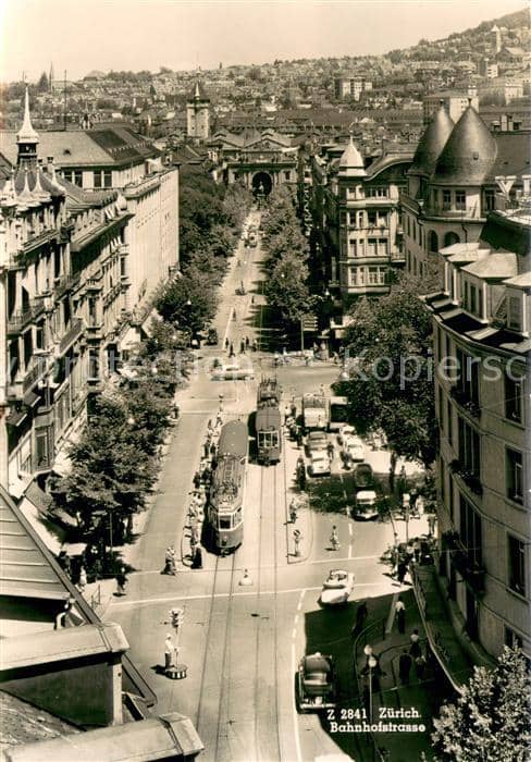 Strassenbahn Zuerich Bahnhofstrasse – Ansichtskarte