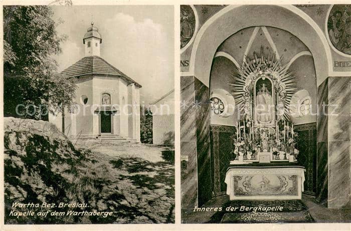 Wartha Breslau Kapelle auf dem Warthaberge Inneres der Bergkapelle – بطاقة مصوّرة