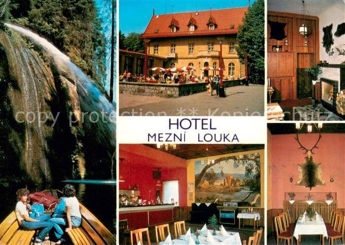 Hrensko Hotel Mezni Louka Gastraeume Wasserfall – Ansichtskarte