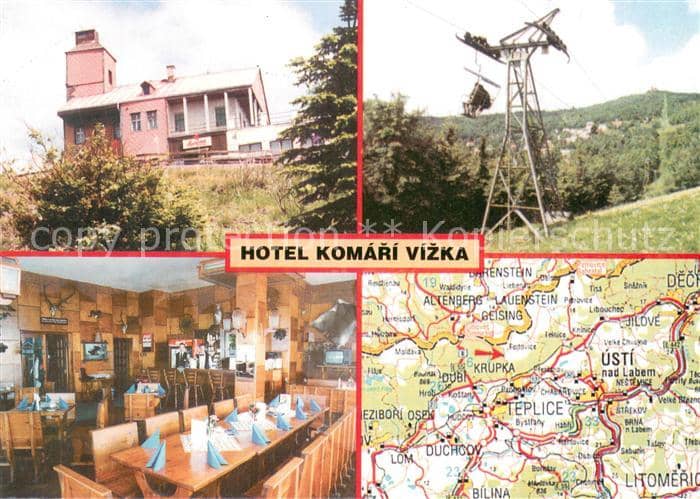 Krupka Hotel Komari Vizka Restaurant Sessellift Landkarte – Ansichtskarte