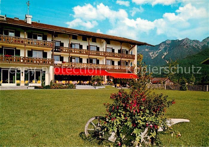 Wallgau Garmisch-Partenkirchen Bayern Parkhotel Post – Ansichtskarte Wallgau