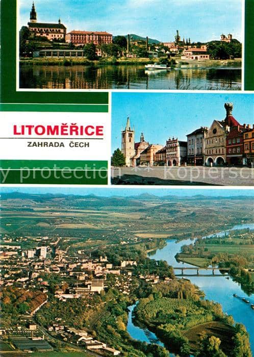 Litomerice Leitmeritz Nordboehmen Stadtansichten Innenstadt Fliegeraufnahme – Ansichtskarte