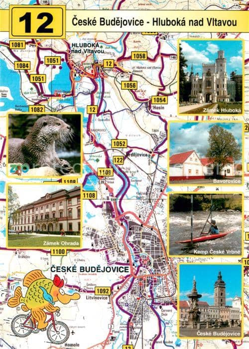 Ceske Budejovice und Umgebung Landkarte Strassenkarte – Ansichtskarte