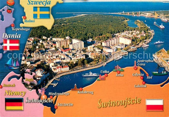 Swinoujscie Swinemuende Fliegeraufnahme – بطاقة مصوّرة