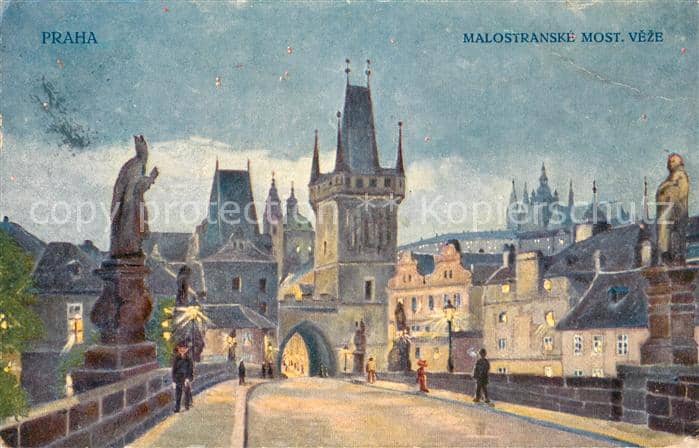 Praha Prahy Prague Malostranske Most Veze – Ansichtskarte