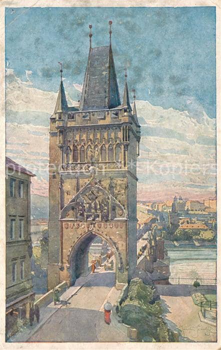 Praha Prahy Prague Staromestska mostni vez La tour du pont – Ansichtskarte