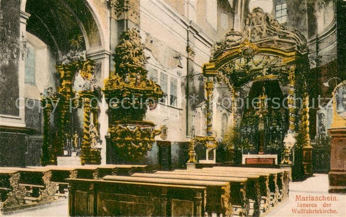 Mariaschein Tschechien Inneres der Wallfahrtskirche – Ansichtskarte