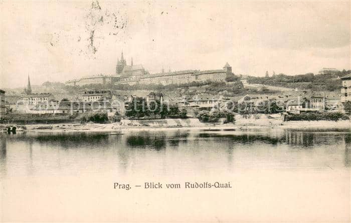 Prag  Prahy Prague Blick vom Rudolfs-Quai – Ansichtskarte