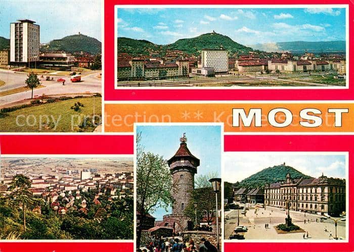 Most Bruex Czechia Hotel Luna Sidliste pod Hnevinem Celkovy pohled Rozhledna na – Ansichtskarte