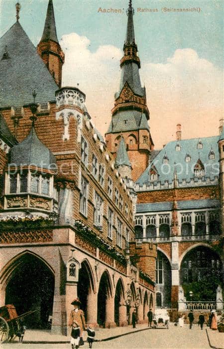 AACHEN NRW Rathaus Seitenansicht – Ansichtskarte Aachen