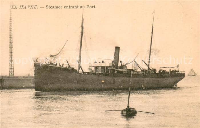 Dampfer Oceanliner Le Havre-steamer entrant au Port – Ansichtskarte