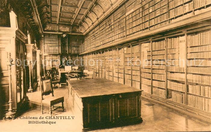 Bibliothek Library Chateau de Chantilly – Ansichtskarte