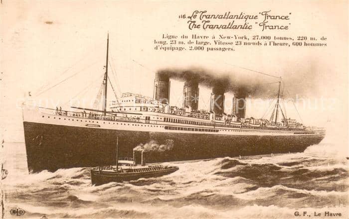 Dampfer Oceanliner Le Havre Le Transatlantique France – Ansichtskarte