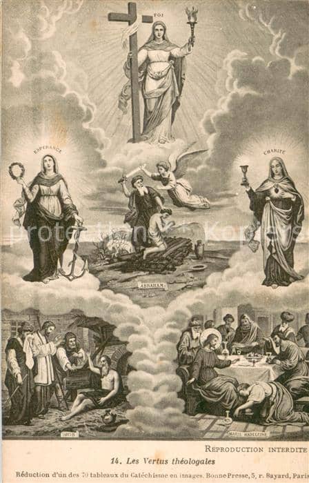 Religion Les Vertus théologales – Ansichtskarte