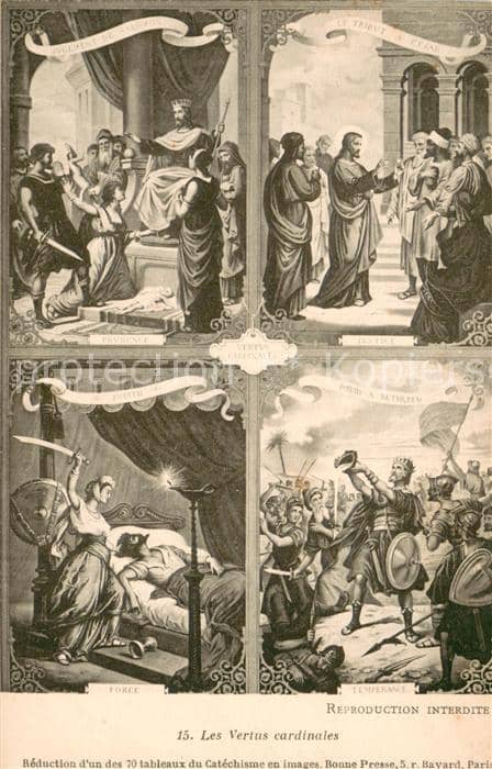 Religion Les Vertus cardinales – Ansichtskarte